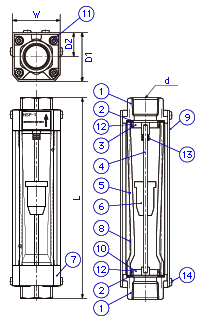 Rc3/4 タイプ・Rc1 タイプ 外形図