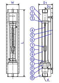 Rc1/4-L タイプ・Rc3/8 タイプ・Rc1/2 タイプ 外形図