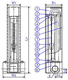 Rc1/4-L タイプ・Rc3/8 タイプ・Rc1/2 タイプ 外形図