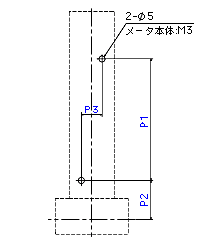 Rc1/4-L タイプ・Rc3/8 タイプ・Rc1/2 タイプ パネルカット図
